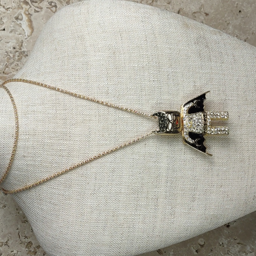 Crystal Studded Batman Pendant Necklace/Brooch